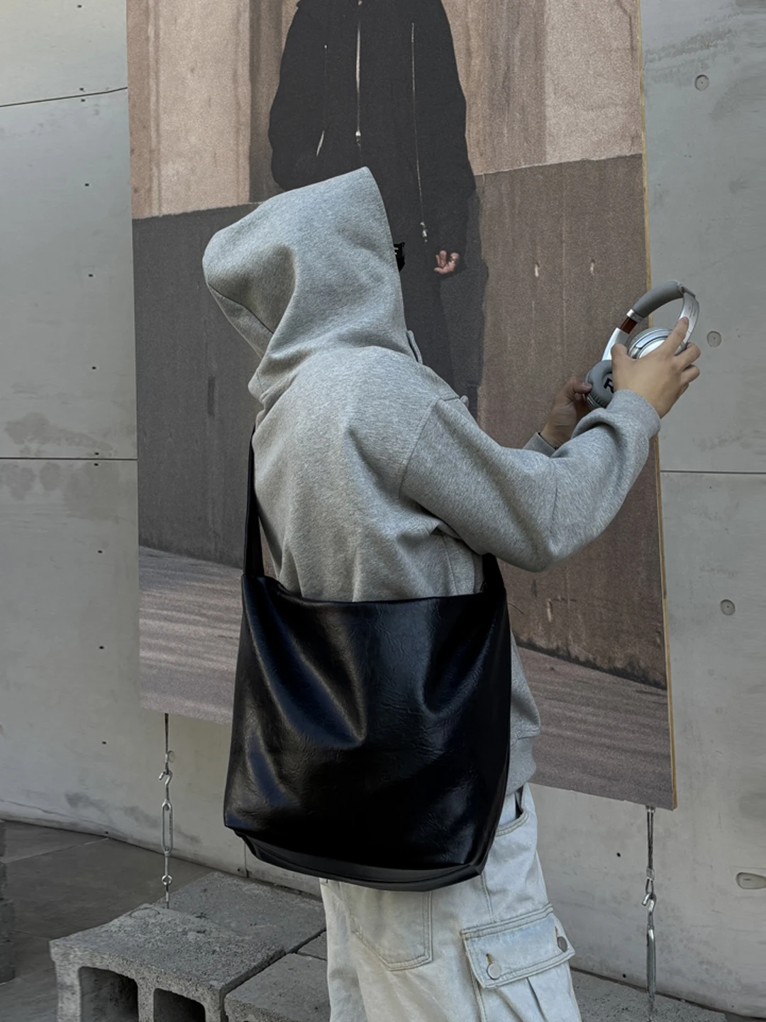 

Soft Leather Tote Bag ex Retro Japanese Sle Single oulder Bag Large Capaci PU Hobo Bag for Casual Ocns