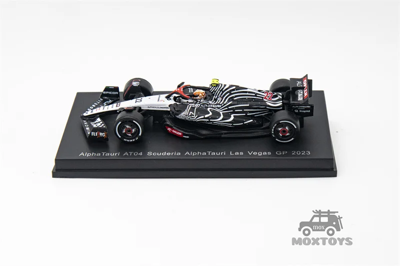 Spark 1:64 AlphaTauri AT04 No.22 Scuderia AlphaTauri Las Vegas GP 2023 Yuki Tsunoda Diecast Model Car