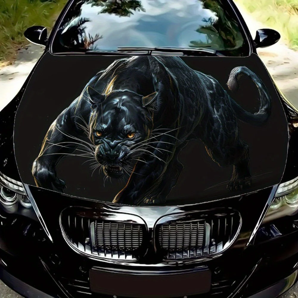 

Powerful and Fierce Black Panther Car Hood Wrap Color Vinyl Sticker Truck Graphic Bonnet Auto Accessories Decoration Decal Gift