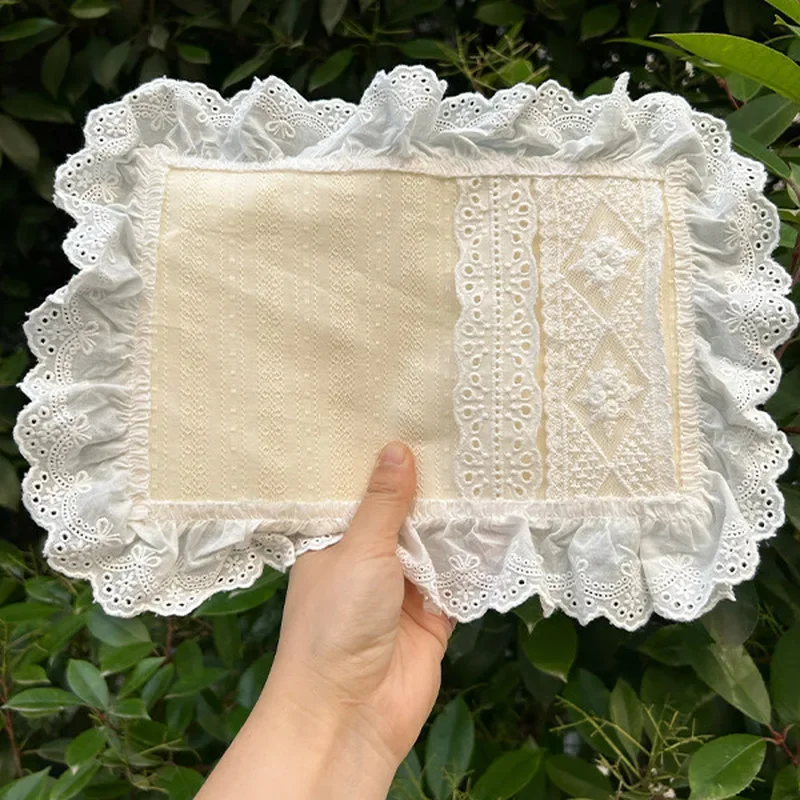 A5 Fabric Lace Book Jacket, High Aesthetic Adjustable Notebook Protective Cover, Reusable Handmade Ledger Sleeve - view 4
