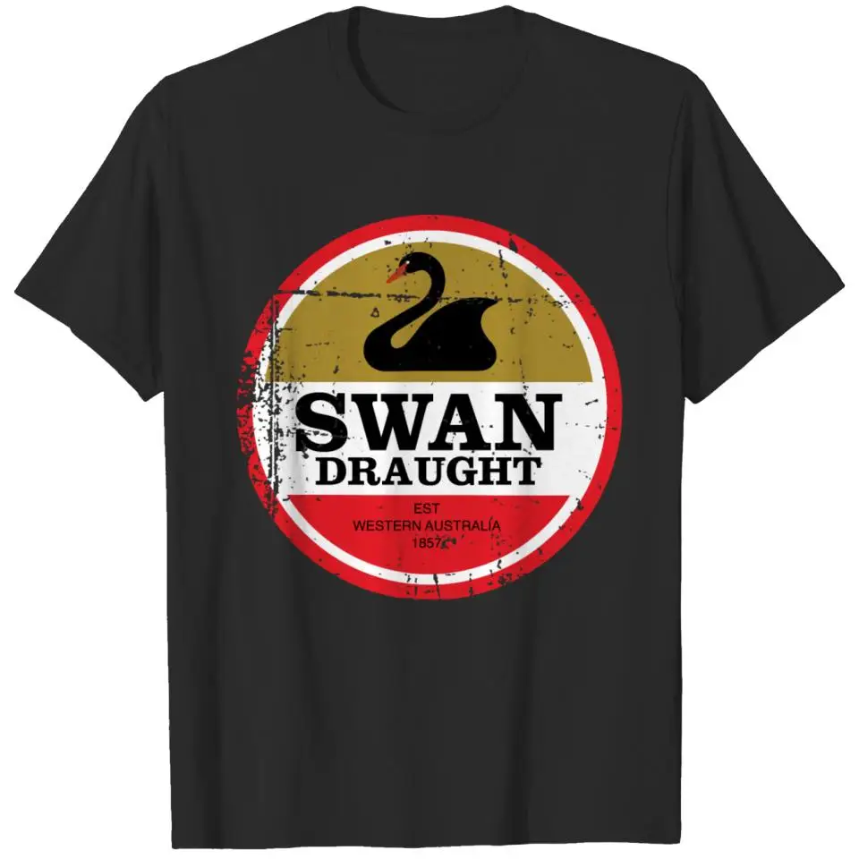 Swan Draught T-shirt Vintage Short Sleeve Crew Neck Clothing Slim Fit Brand