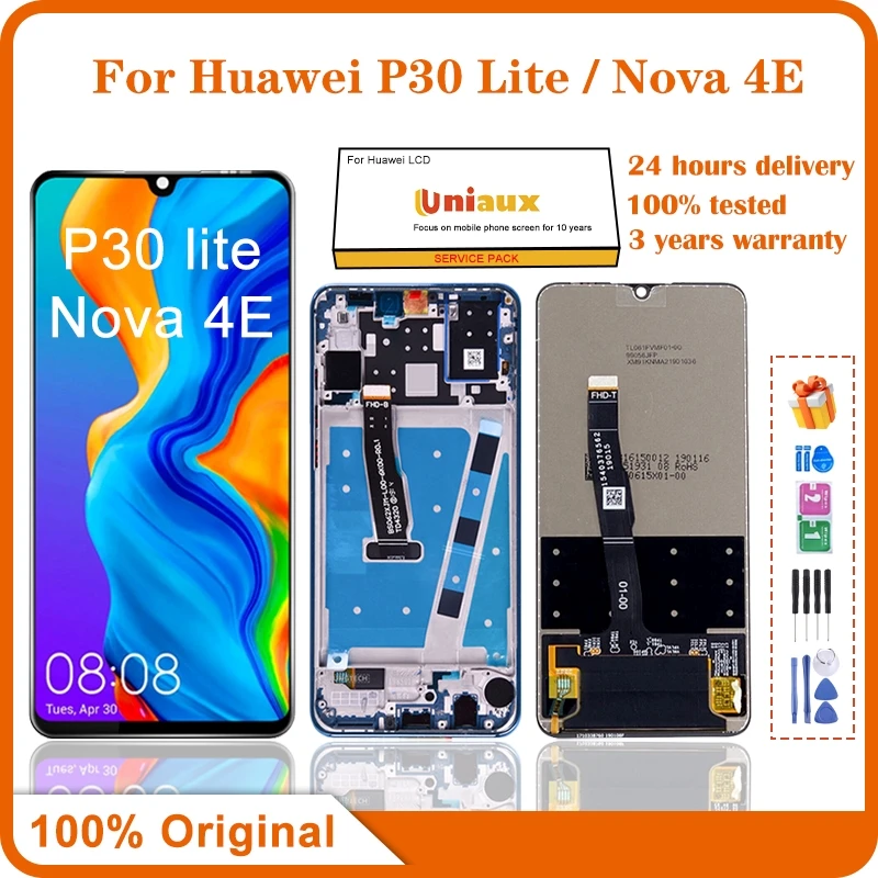 

6.15" Original For Huawei P30 Lite Nova 4e LCD Display Touch Screen For Huawei P30 Lite MAR-LX1M LX1A LX2 LX3A LCD