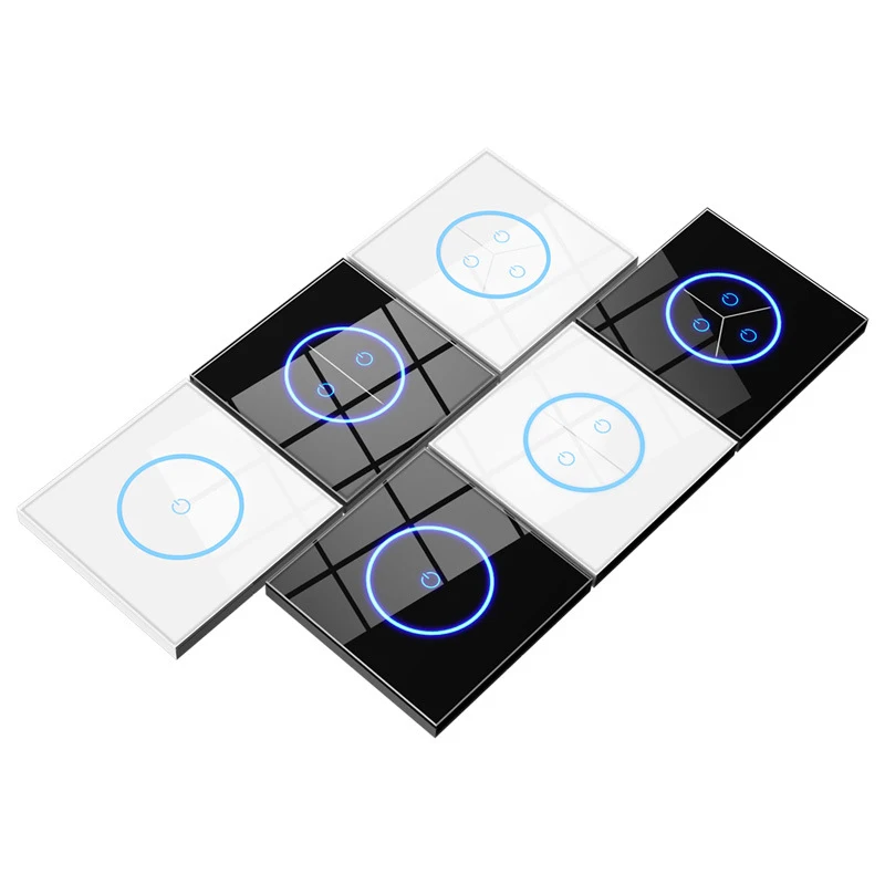 Tuya Wifi EU Smart Switches 1/2/3Gang Touch Light Switch Wall Glasses Panel Switch Smart Life APP Control for Alexa Google Home