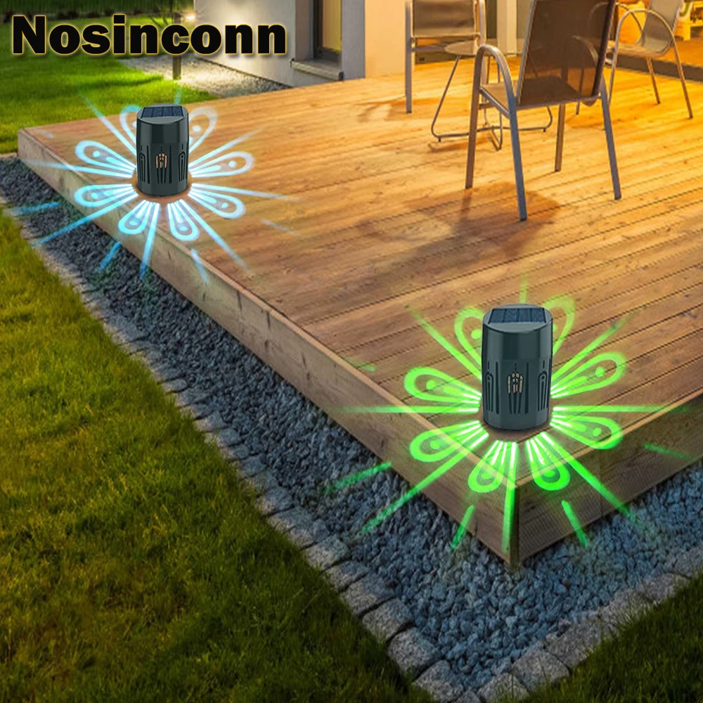 8~12 Hours Working Time Solar LED Light Outdoor ABS Low Wattage RGB Garden Lighting Fence with Shadow for Holiday Decorations