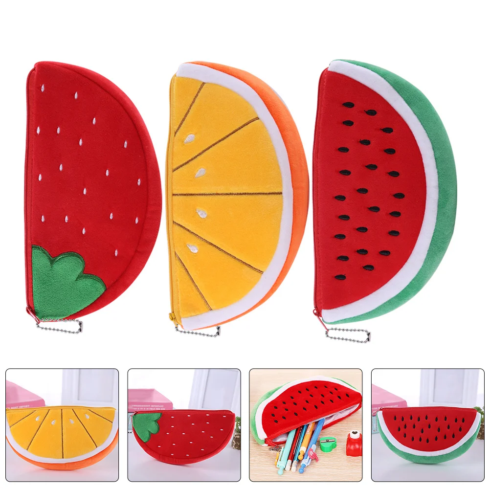 

3Pcs Fruit-Themed Coin Purse Small Purses for Women Mini Wallet Zipper Pouch Cash Holder Compact Organizer for Coins Cards
