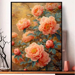 5D DIY Diamond Painting New 2024 Peony Flower Full Round Square Diamond Mosaic Jewelry Embroidery Rhinestone Home Decoration