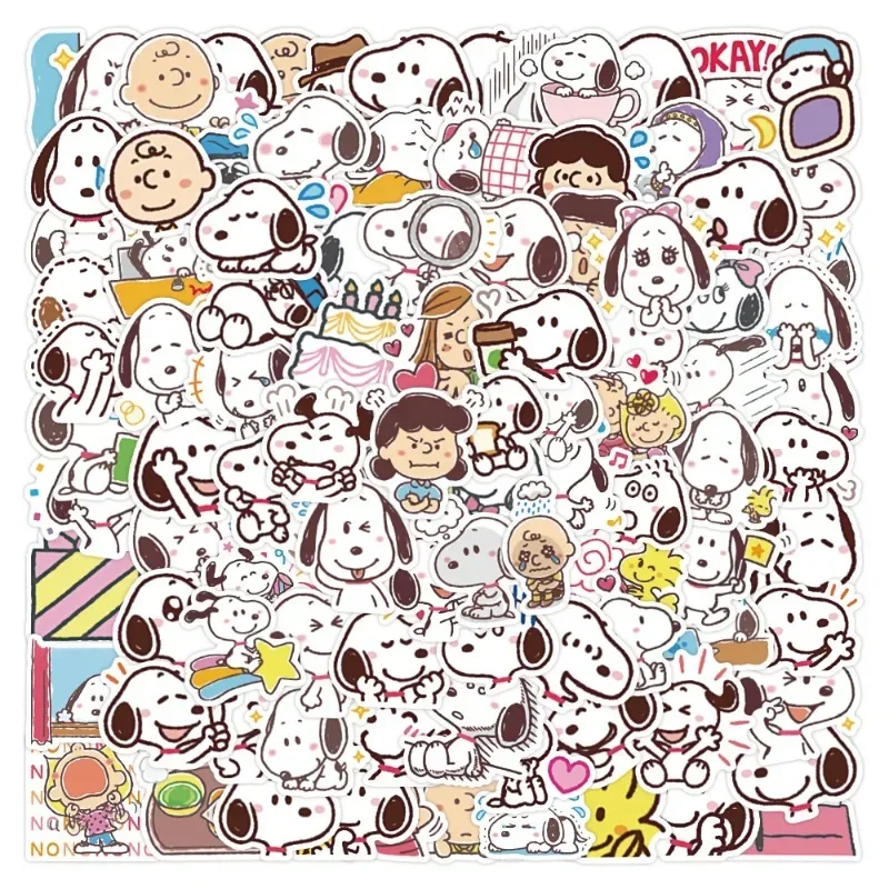 

10/30/50/60/100Pcs Snoopy Laptop Skateboard Stickers for Kids，Bottles Vinyl Waterproof for Teens，cute Decals Aesthetic for Girls