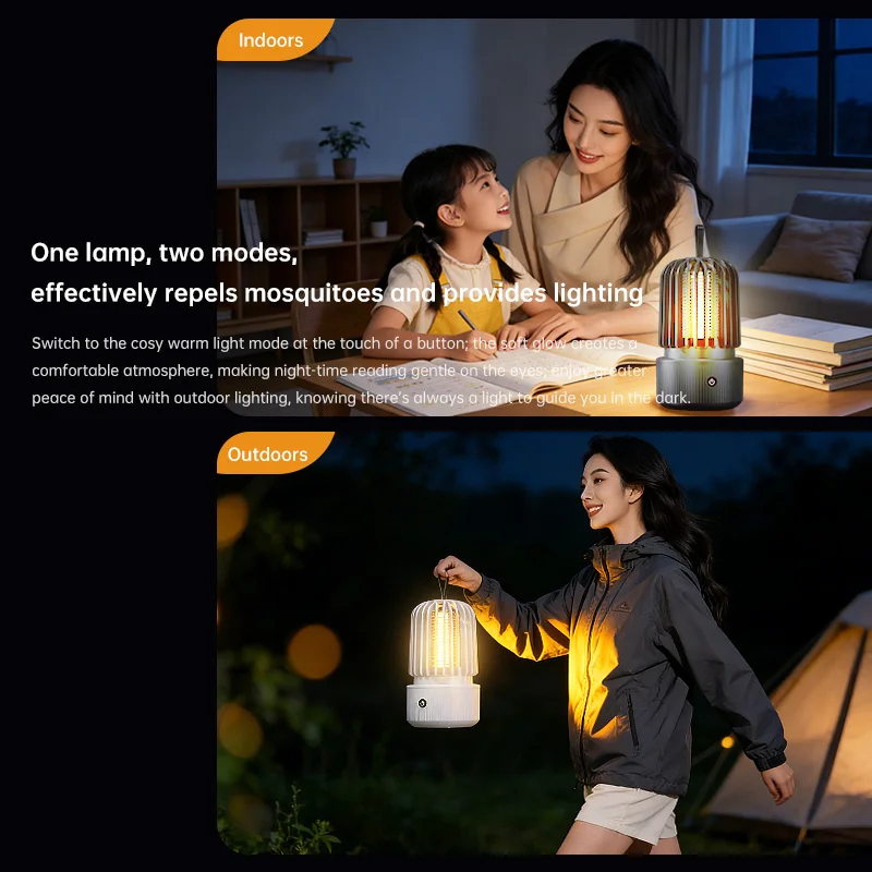 Neue elektrische Mückenvernichtungslampe mit UV-Licht und Stromschlagfunktion, 2-in-1-Mückenkiller, USB-wiederaufladbar für Zuhause und Camping – Detail 17