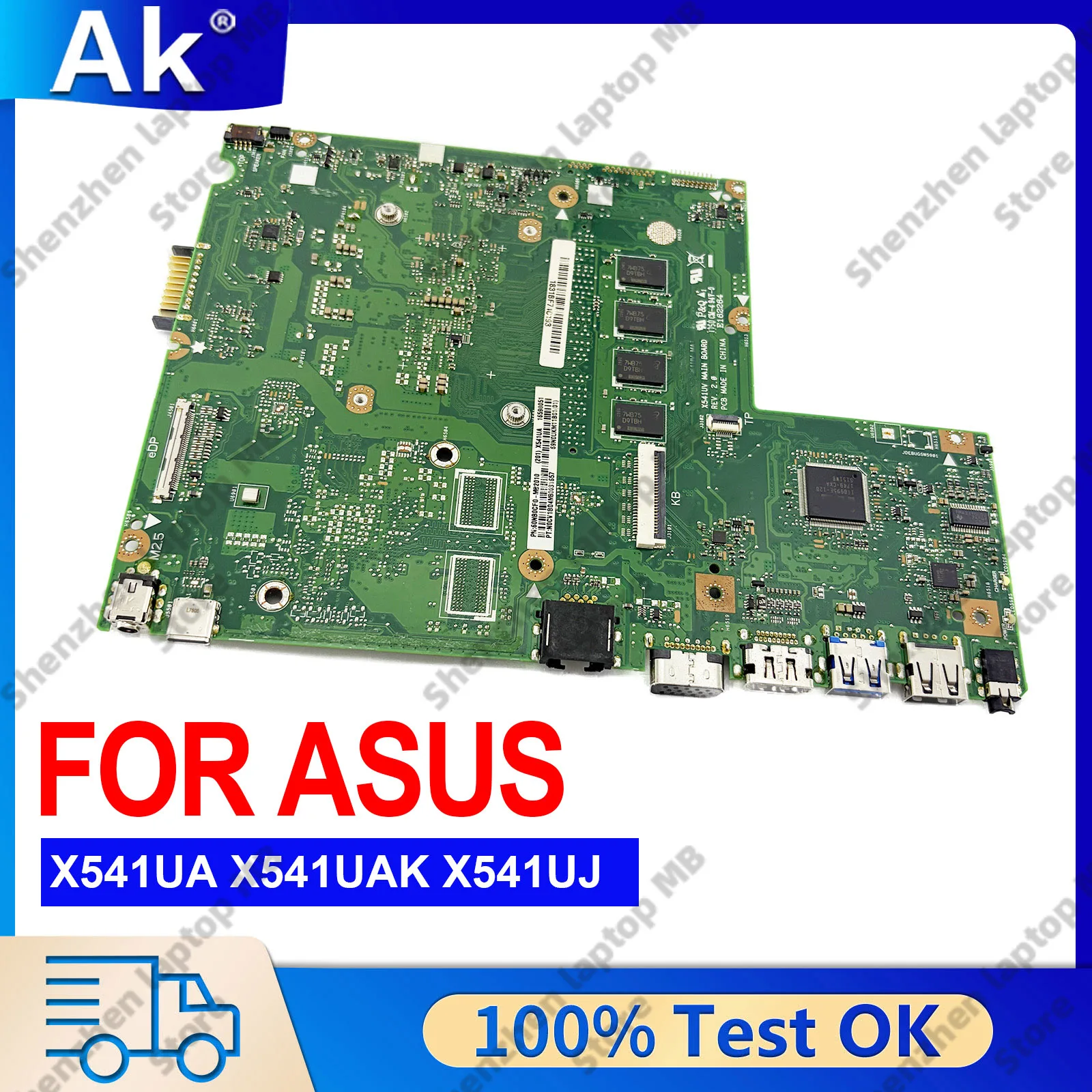 

X541UA Laptop Motherboard For ASUS VivoBook X541U X541UAK X541UV X541UVK X541UJ A541U A541U R541U F541U Mainboard I3 I5 I7 CPU