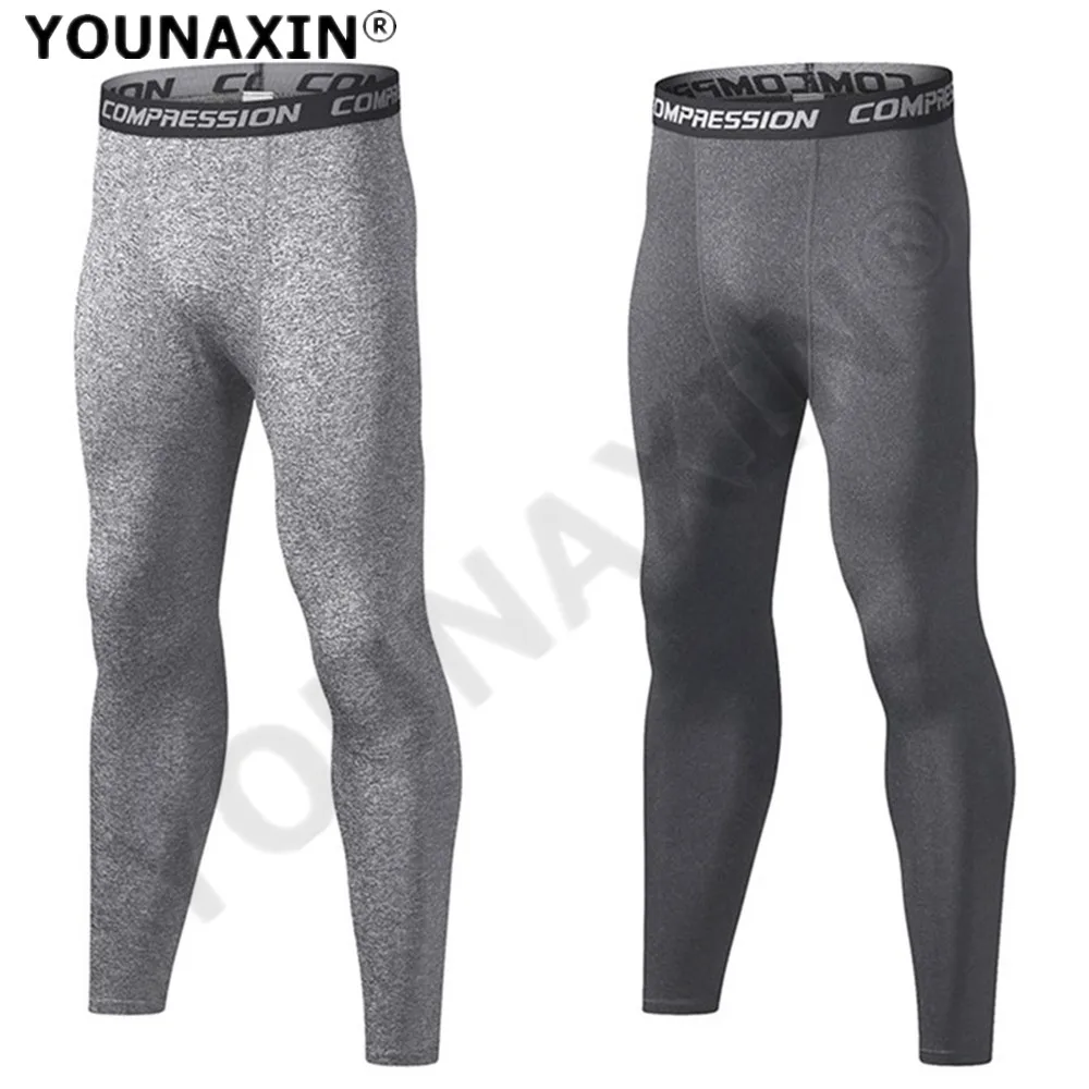 Men Base Layer Tight Running Gray Trousers Gym Yoga Sports Leggings Fitness Elastic Outdoor Cycling Hiking Climbing Quick Dry