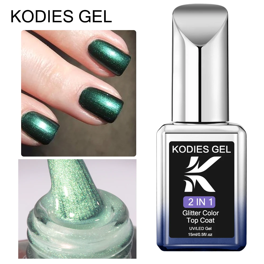 Kodies Gel Chrom Gel Nagellack Dec klack kein Wisch Perle Aurora Meerjungfrau Glitter Nagellack 15ml semi permanente UV-Gel-Finish