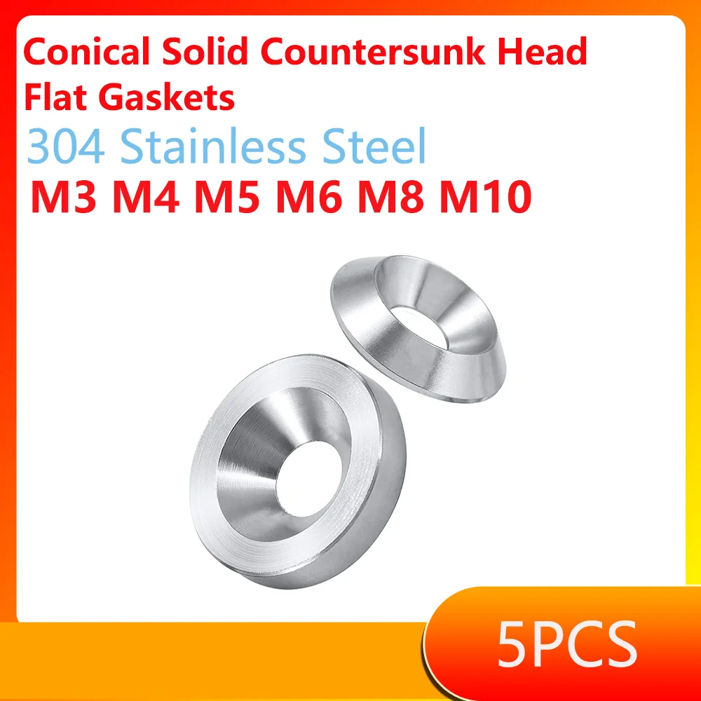 M3 M4 M5 M6 M8 M10 304 Stainless Steel Concave And Convex Tapered Washers Conical Solid Countersunk Head Flat Gaskets