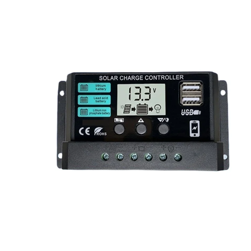 5PCS 12V1.8V 11.1V Orange Shell Red Surface Solar Controller 10A 20A 30A  Solar Charging Controller for Renewable Energy