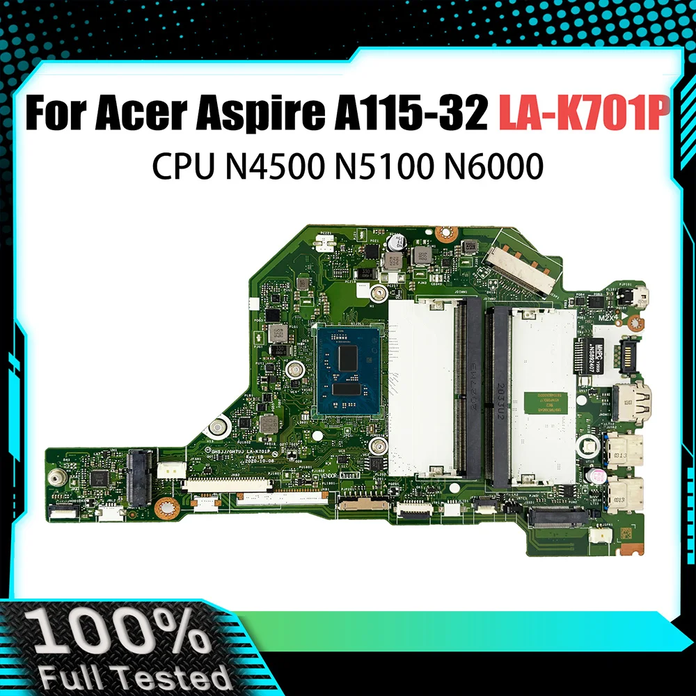 

Mainboard For Acer Aspire A115-32 A315-35 N20C5 laptop motherboard GH5JJ/GH7JJ LA-K701P With N4500 N5100 N6000 CPU 100% Tested