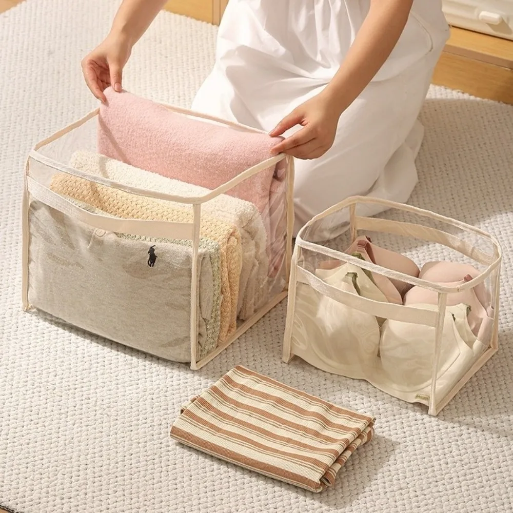 New PVC Doll Storage Basket Transparent Large-capacity Storage Bucket Space Saving with Handle Organizer Household Use view 3