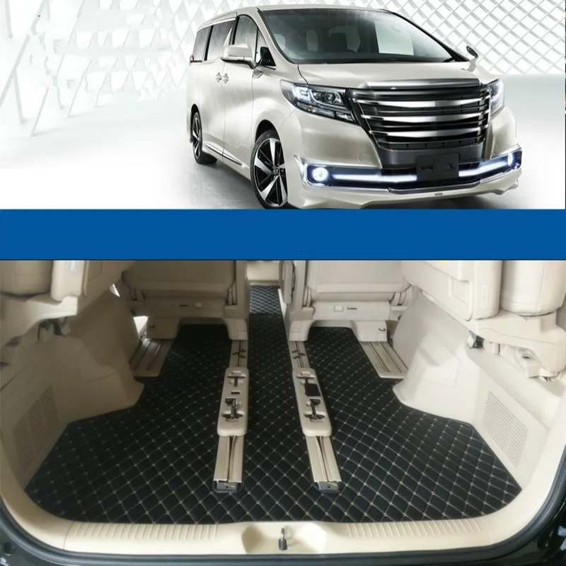 Car Floor Mats + Trunk mat  for toyota Vellfire Alphard 2005 - 2008 -2012  2014 2015 2017 2018 2019 2021 accessories 10 20 30