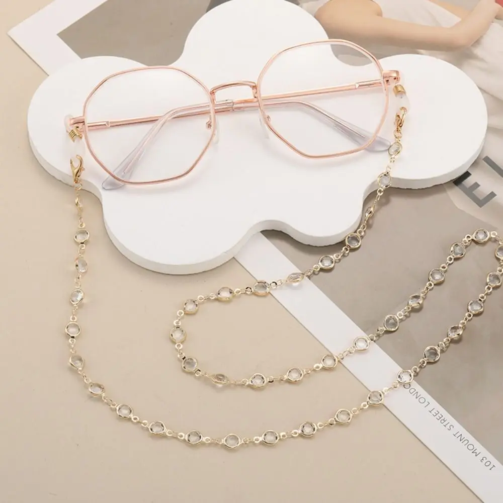 

Fashion Vintage Beads Glasses Chain Elegant Bohemian Crystal Glasses Chain Copper Lanyard Mask Chain Women
