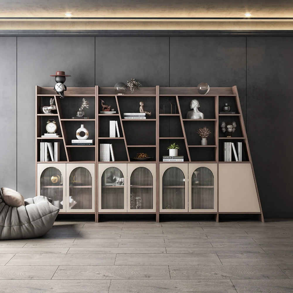 

Creative Solid Wood Display Office Study Combination Nordic Integrated Entire Wall Bookcase