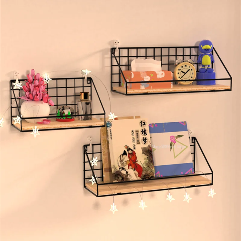 Wall Shelf Hole-free Wall-mounted Dormitory Bedroom Bedside Hanging Basket Artifact Upper and Lower Bunk Cosmetic Storage Rack