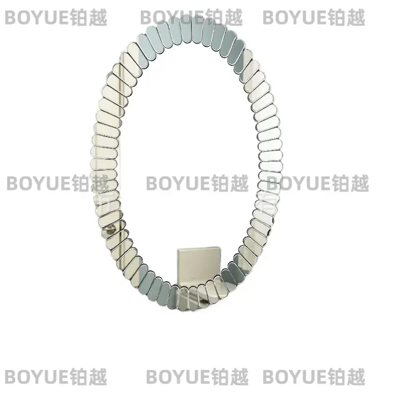 French Retro Oval Wall Mirror Vintage Bathroom Decor Art Piece for Vanity Washstand Fireplace Makeup Reflection Home Interior