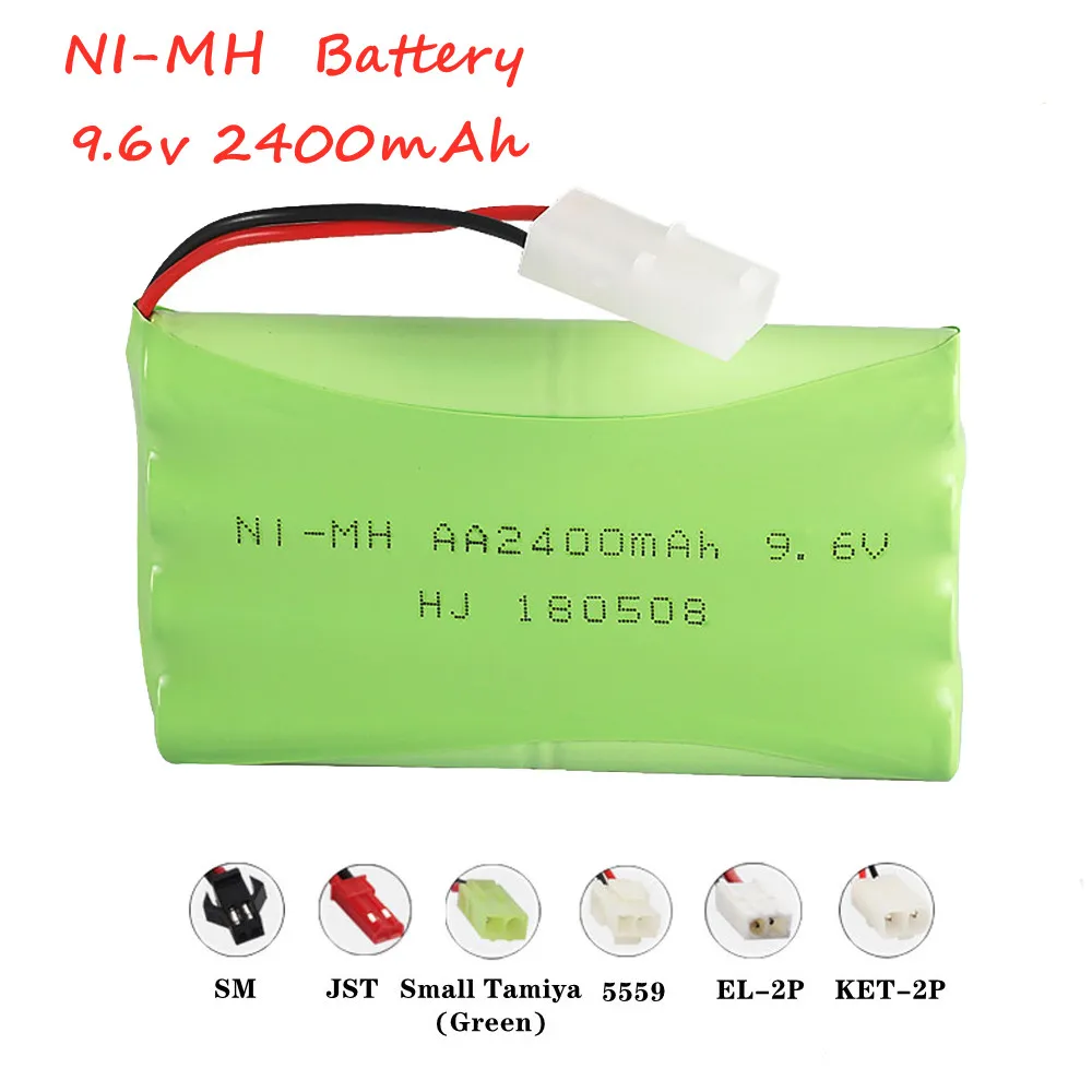 Batería Ni-MH de 9,6 v y 2400mah para coches de juguete Rc, tanques, trenes, Robot, barco, pistola, Ni-MH AA, 700mah, 9,6 v, batería recargable, 1 ud./lote