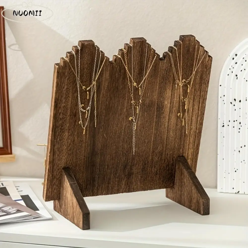 

Деревянная доска для ожерелья в форме пламени, витрина для ювелирных изделий, винтажный кулон, органайзер, полка, стабильная простая подставка для ожерелья, спальня