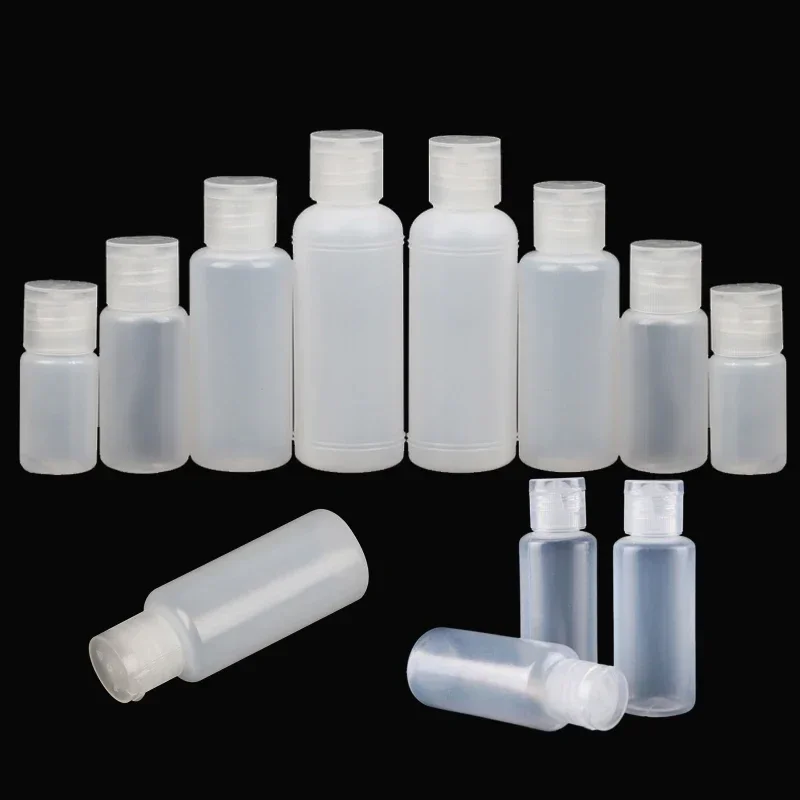 

30Pcs 10/20/30/50ml Empty PE Plastic Squeezable Flip Cap Bottles Portable Containers For Liquid Cream Shampoo Lotion Conditioner
