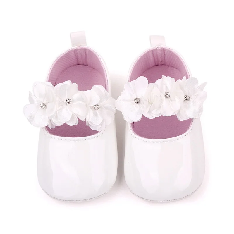 Baby Girls Cute Moccasinss Shoes Soft Sole Flower Decor PU Leather Flats Shoes First Walkers Non-Slip Summer Princess Shoes