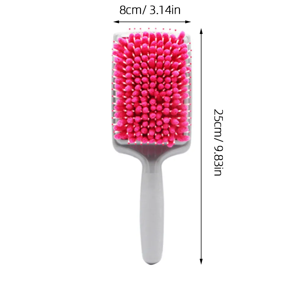 Pink Hair Drying Brush Water Absorbent Microfiber Bristles Fast Dry Detangler Comb for Wet Hair Ergonomic Grip Lightweight 3
