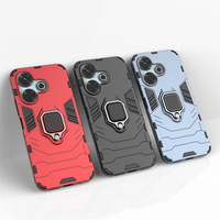 For Poco M6 Case for Xiaomi Poco M6 Cover Shell Armor Finger Ring Holder Stand PC Shockproof Phone Bumper For Poco M6 4G