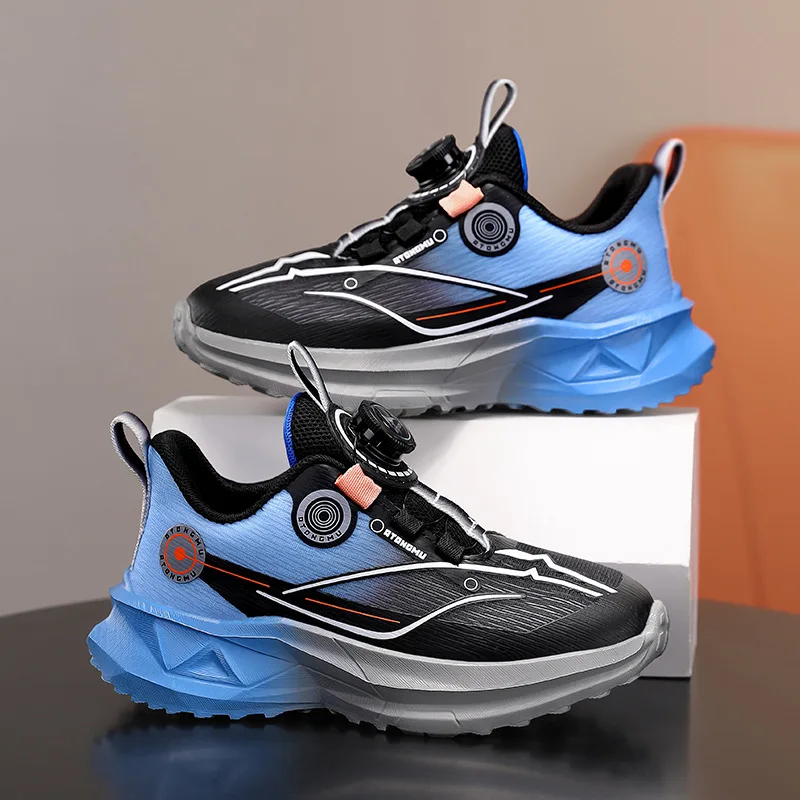 

Children Sneaker Boys Casual Shoes Black Leather Flat Student Walking Shoes Non-slip Girl Lightweight Sports Tennis Footwear