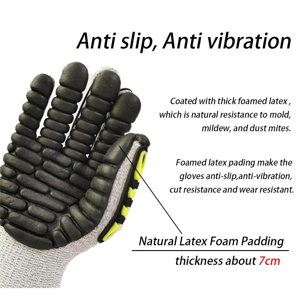 Yingzhao Anti Vibration Work Gloves Shock Proof Impact Reducing Safety Protection Miner Protective Cut Resistant for Worker