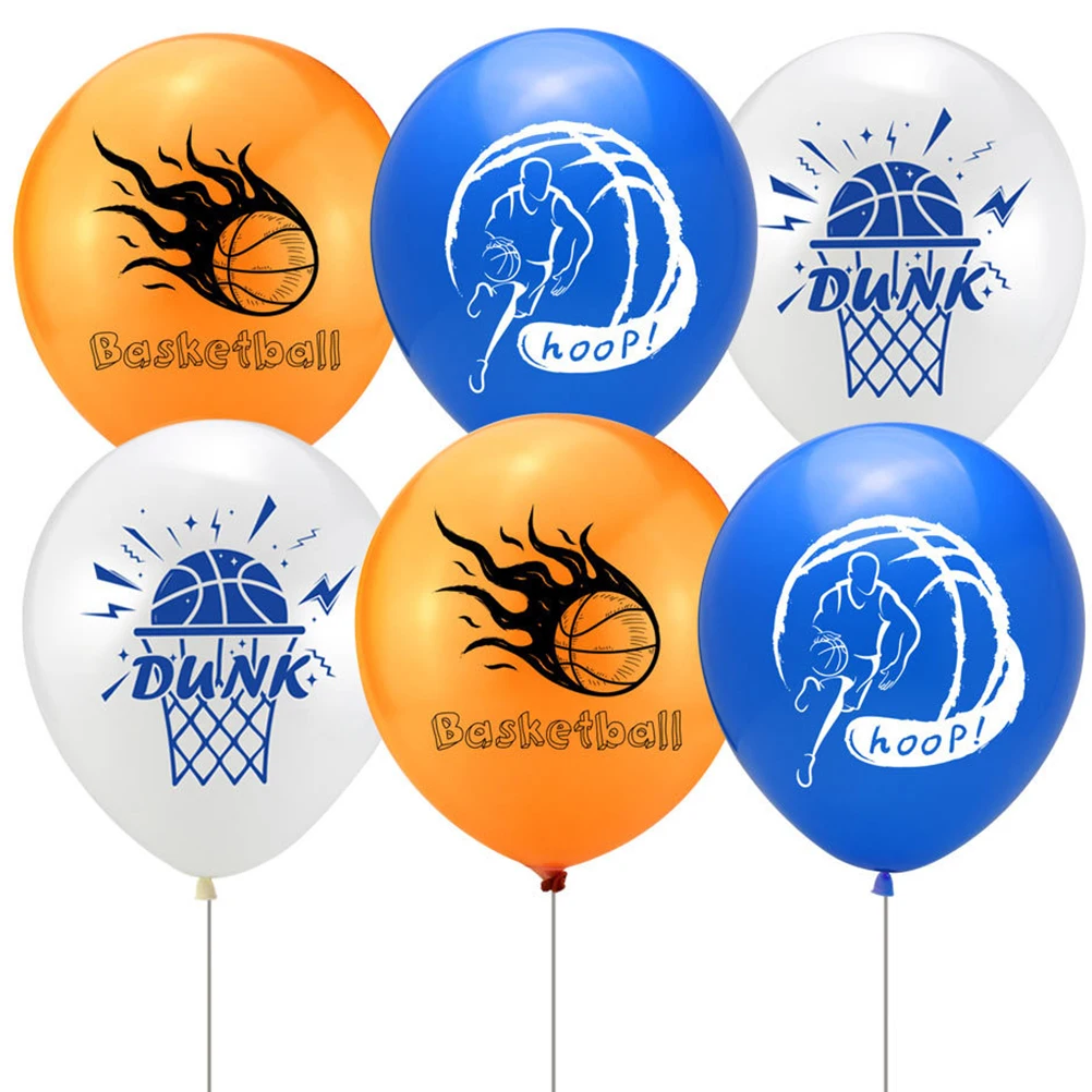 

50 Pcs Basketball Balloons Blue Birthday Party Supplies Latex Themed Printing Emulsion Safe Decorations Atmosphere