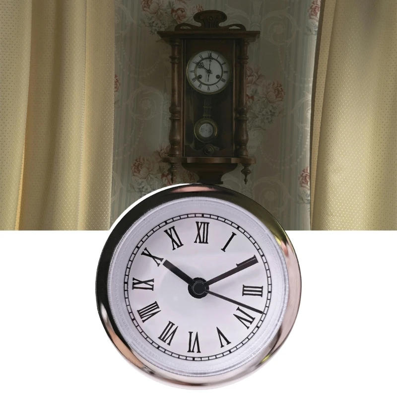 Elegant 60mm Quartzs Watch Insert With Silver Trim Roman Numerals Clock Insert Great For Wall Clock Creation