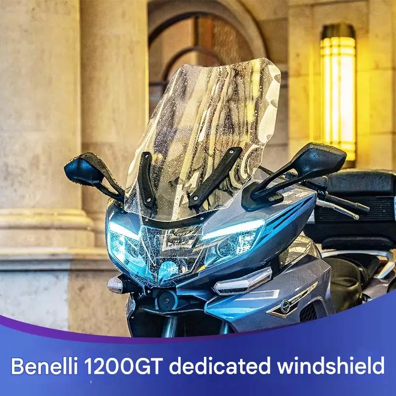 FOR Tall Extended Windshield Fit Benelli 1200GT & 600GC, Imported High Transparent Windscreen, Thick Stable at Highway Speed