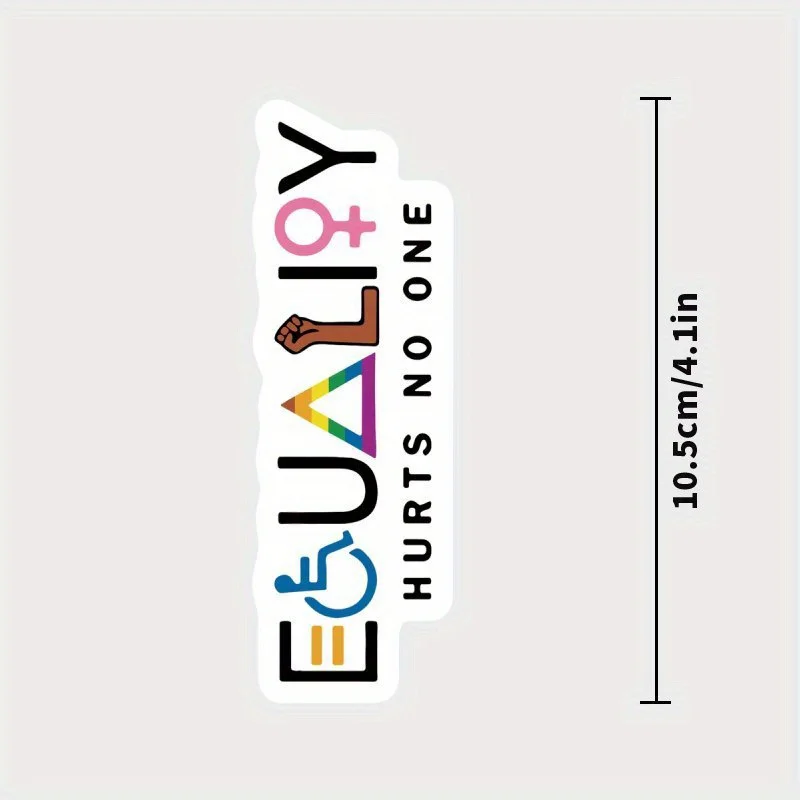 Equal Harm No Pride Vinyl Decal Multi-color Equality Symbol Self-adhesive Bumper Sticker for Car Laptop Water Bottle