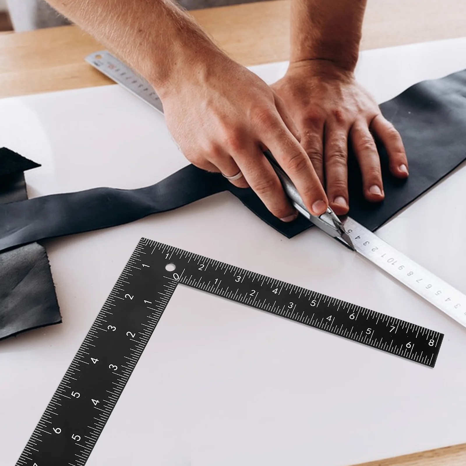 Heavy Duty Metal Right Angle Ruler 20Cm Professional Drawing Measurement Tool for Architecture Craft Carpentry