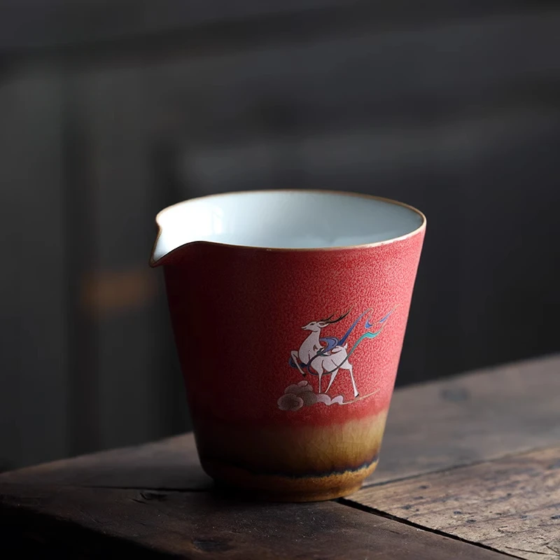 Forbidden City Red Kiln Change Fairway Cup Retro Style Nine-colored Deer Tea Cup Household Chinese Ceramic Kung Fu Tea Set