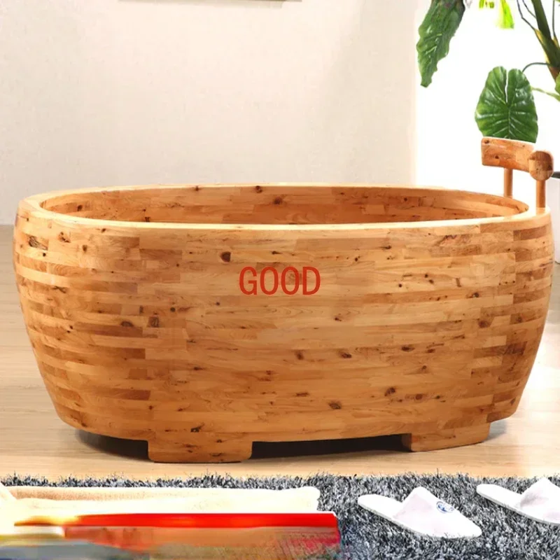 

Bad Emmer Volwassen Massief Hout Ванна Деревянная ванна для взрослых Классический белый цвет для ванной комнаты Обустройство дома