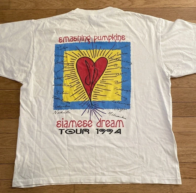 Smash Pumpkin Siam Dream Journey 1994 Camiseta de los años 90 Smash Pumpkin Head unisex casual y cómoda traje de verano