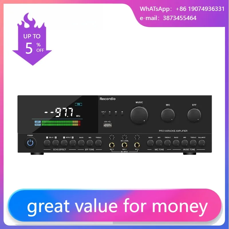 

GAP-EK6000 New Professional Sound Amplifier Preamplifier Audio High-power Karaoke Amplifier With USB And BT Amplifier