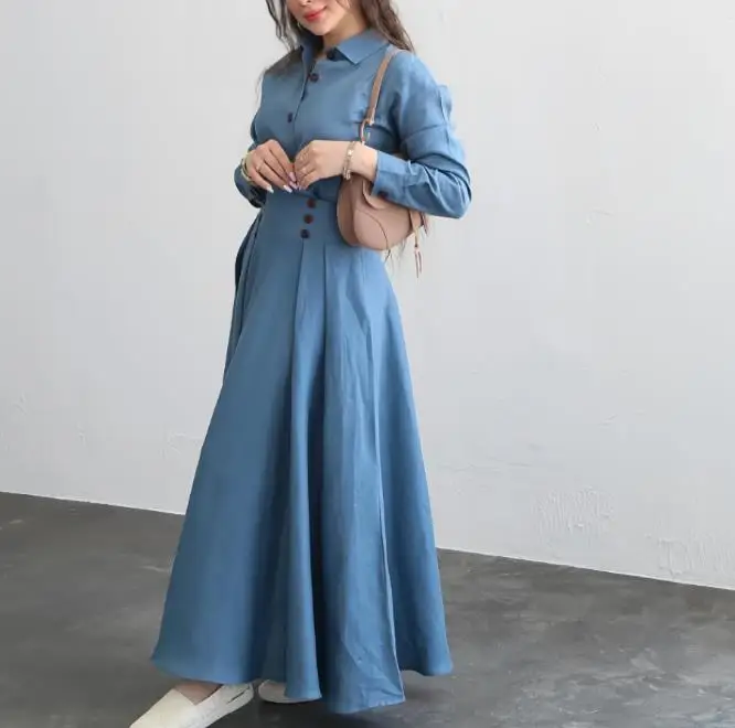 

Women's Urban Elegant Suits 2025 Autumn Winter Latest Linen Fashion Solid Color Loose Long Sleeve Shirt Half Skirt Two-Piece Set