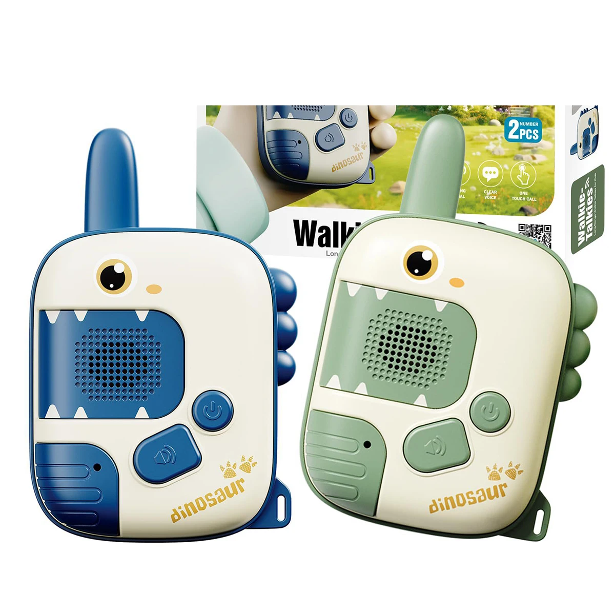 Cartoon Dinosaur Kid Walkie Talkie Handheld Small Pager Wireless Outdoor Indoor Remote Intelligent Communication Puzzle Toy Gift