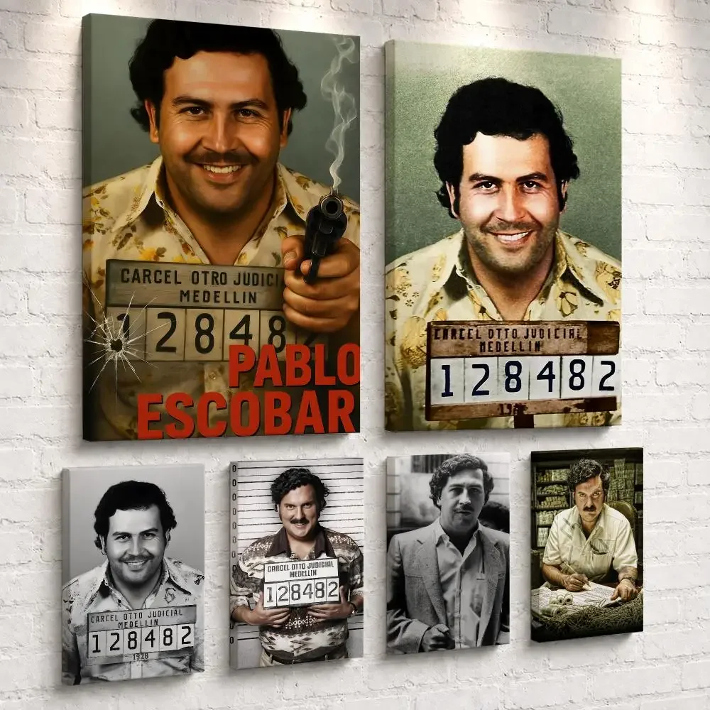 Movies P-Pablo E-Escobar Framed Wall Painting Ready to Hang Canvas Poster Wall Art for Bedroom Living Room Hallway Home Decor