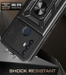 TCL 30 SE 30SE 6165H Case Slide Camera Armor Magnetic Ring Holder Shockproof Hard Cover Back Phone Case for TCL 305 306 TCL30SE