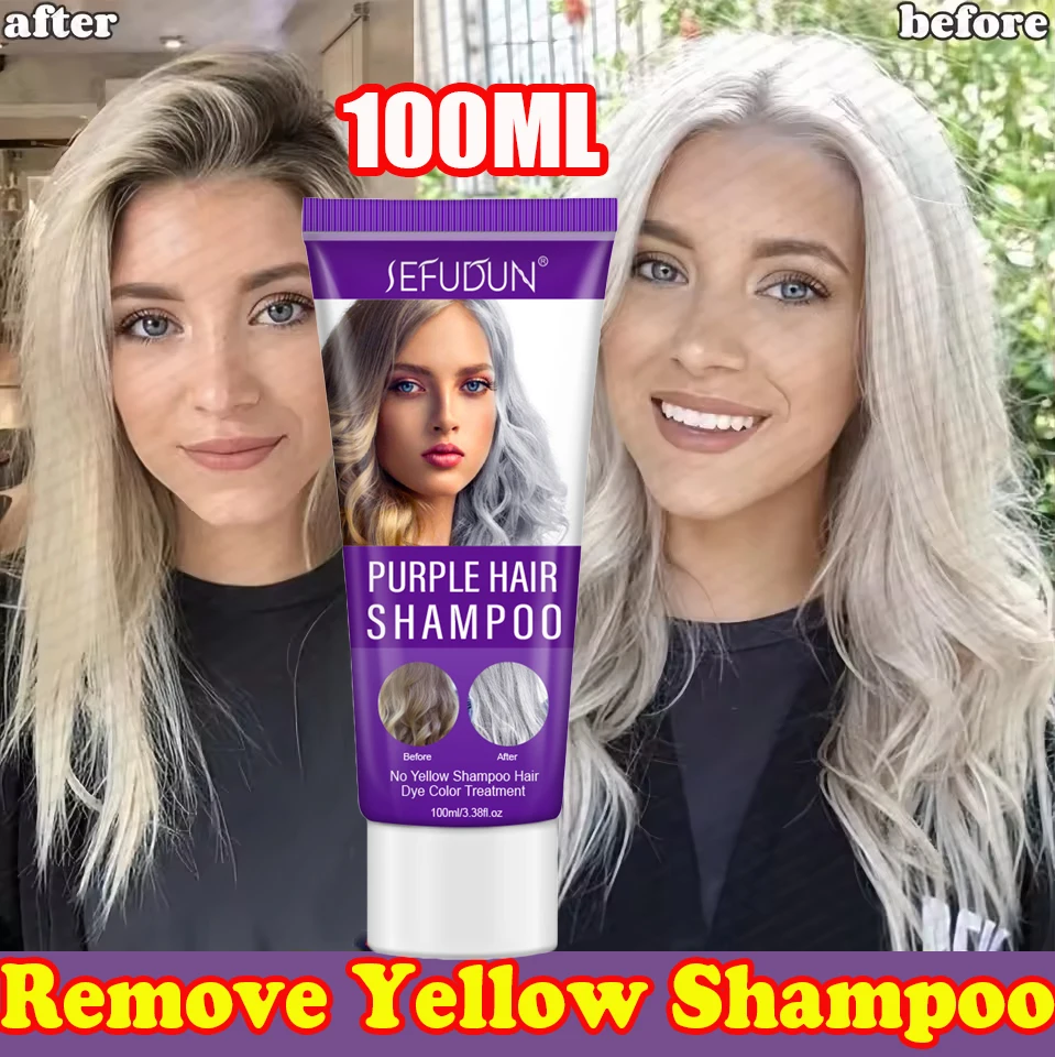 

Professional Purple Shampoo Professional Yellow Removal Post Dyeing Gray Hair Care Bleached Highlighted Shampoo Revitalize 100ml