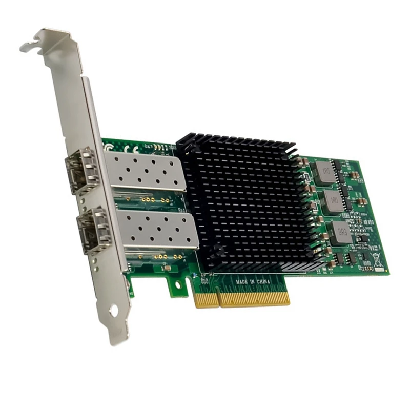1Set PCIE X8 BCM57810 Dual Optical Port Network Card 10G SFP+ Server Fiber Network Card Green