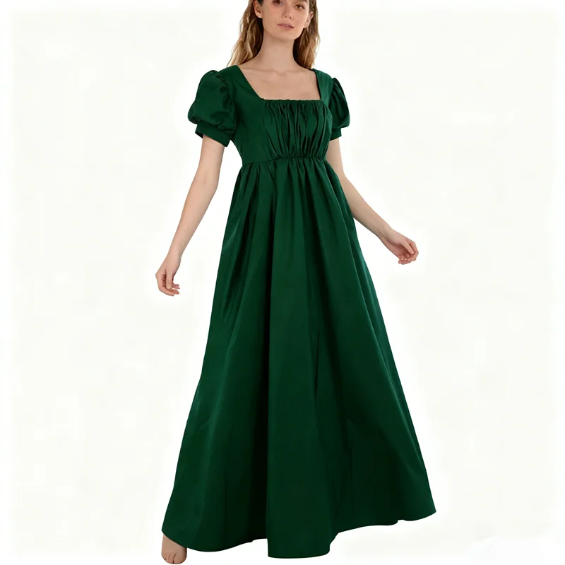 فستان ريجنسي نسائي تاريخي عتيق عالي الخصر على الطراز الفيكتوري جين أوستن فستان حفلة الشاي ملابس حفلات الهالوين #2