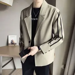 2024 Autumn Winter Boyfriend New Spliced Suit Collar Button Pocket Fashion Solid Color Minimalist Casual Long Sleeve Jackets