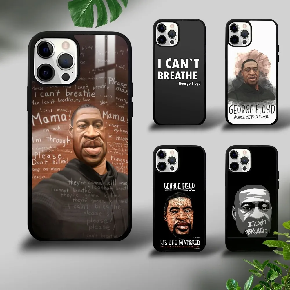 G-George F-Floyd I Cant Breathe Phone Case For IPhone 16 15 14 13 12 11 Pro Xs Max Mini Plus Celulares Hard Funda